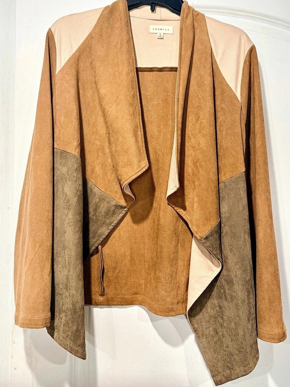 Promesa Color Block Jacket in Brown & Tan